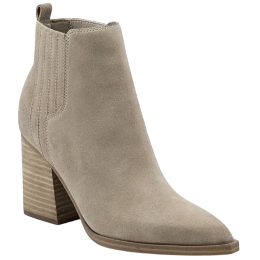 Marc Fisher LTD Oshay Taupe Suede Pointed Toe Ankle Booties Size 13 NWOB